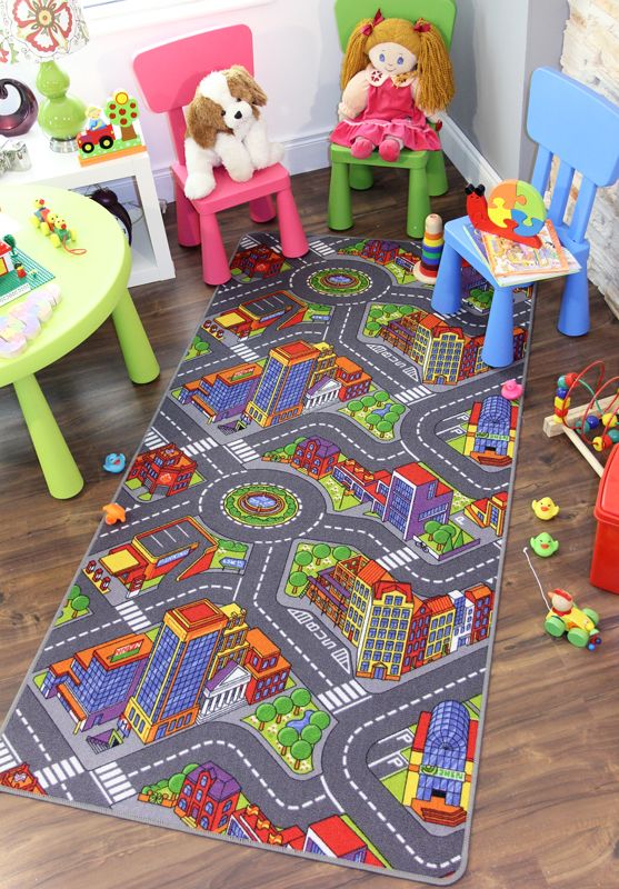 Play Town Village Roads Kids Mats Cheap Small Large Street Cars Children’s Rug eBay